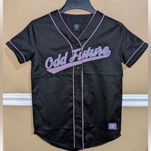 Odd Future Black Purple Baseball Jersey Shirt Size Small
